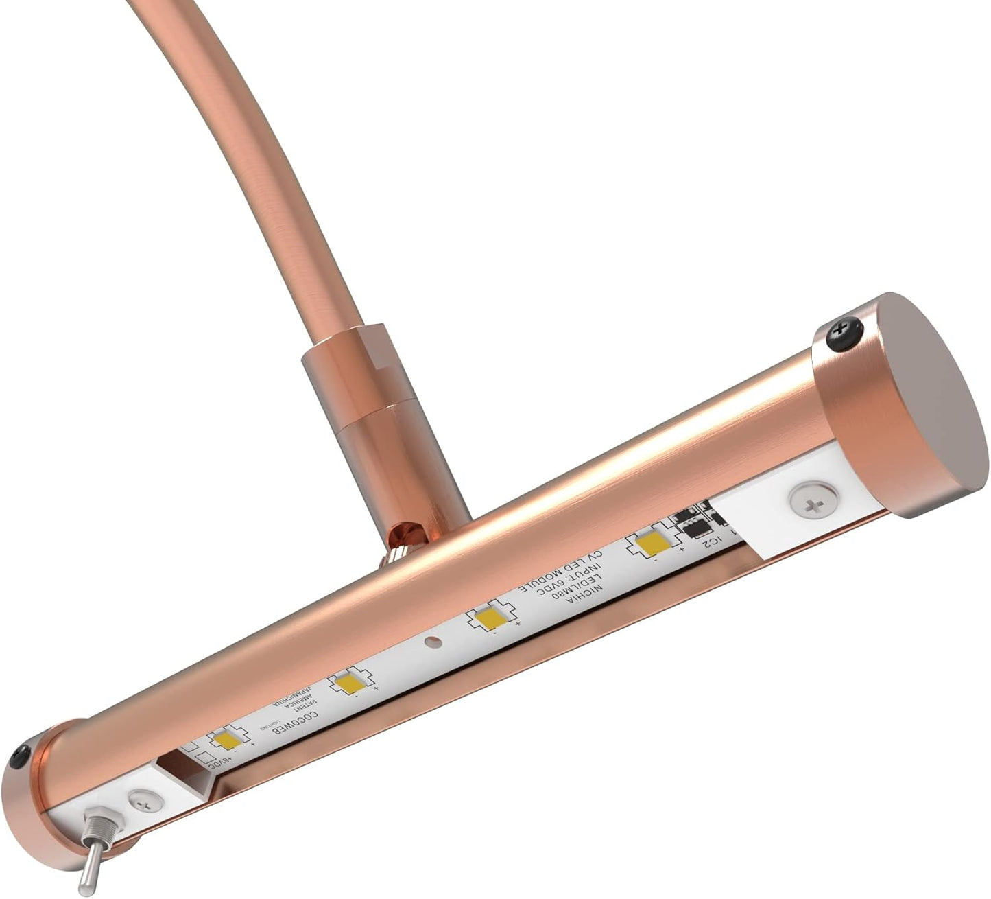 Cocoweb 9 Inch Tru-Slim Copper Picture Light - LED, 2700K, Adjustable Arm, Plug-in, Toggle Switch, Sleek and Compact Design