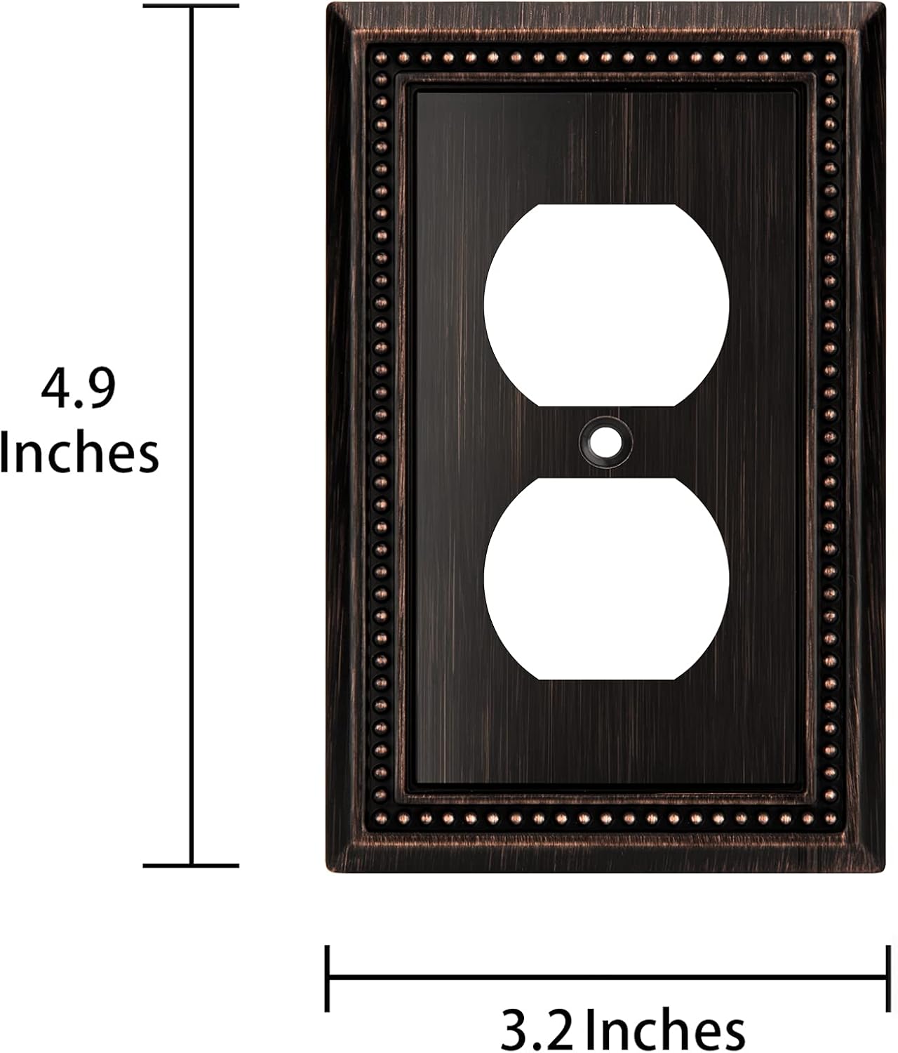 Henne Bery Sunken Pearls Heavy Duty Decorative Wall Plate Switch Plate Outlet Cover (Single Duplex, 2 Pack, Aged Bronze)