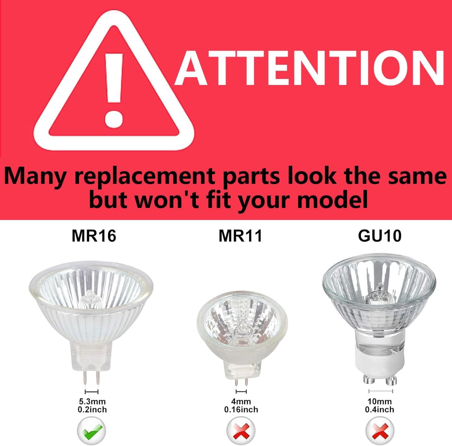 5W MR16 LED Landscape Light Bulbs, Low Voltage 12V 50W Halogen Replacement for Outdoor Landscape Spotlight and Track Light, GU5.3 Bi-Pin Base, Daylight White 4000K, Non-Dimmable, (Pack of 10)
