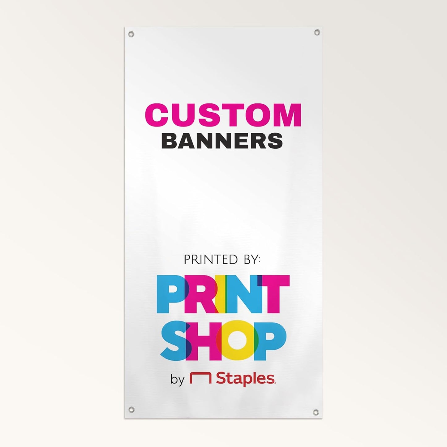 Staples Custom Scrim Vinyl Banner - 24W" x 72L" Quote Banner with 4 Grommets - Durable Outdoor Sign for Events, Promotions, and Business Advertising (Dark)