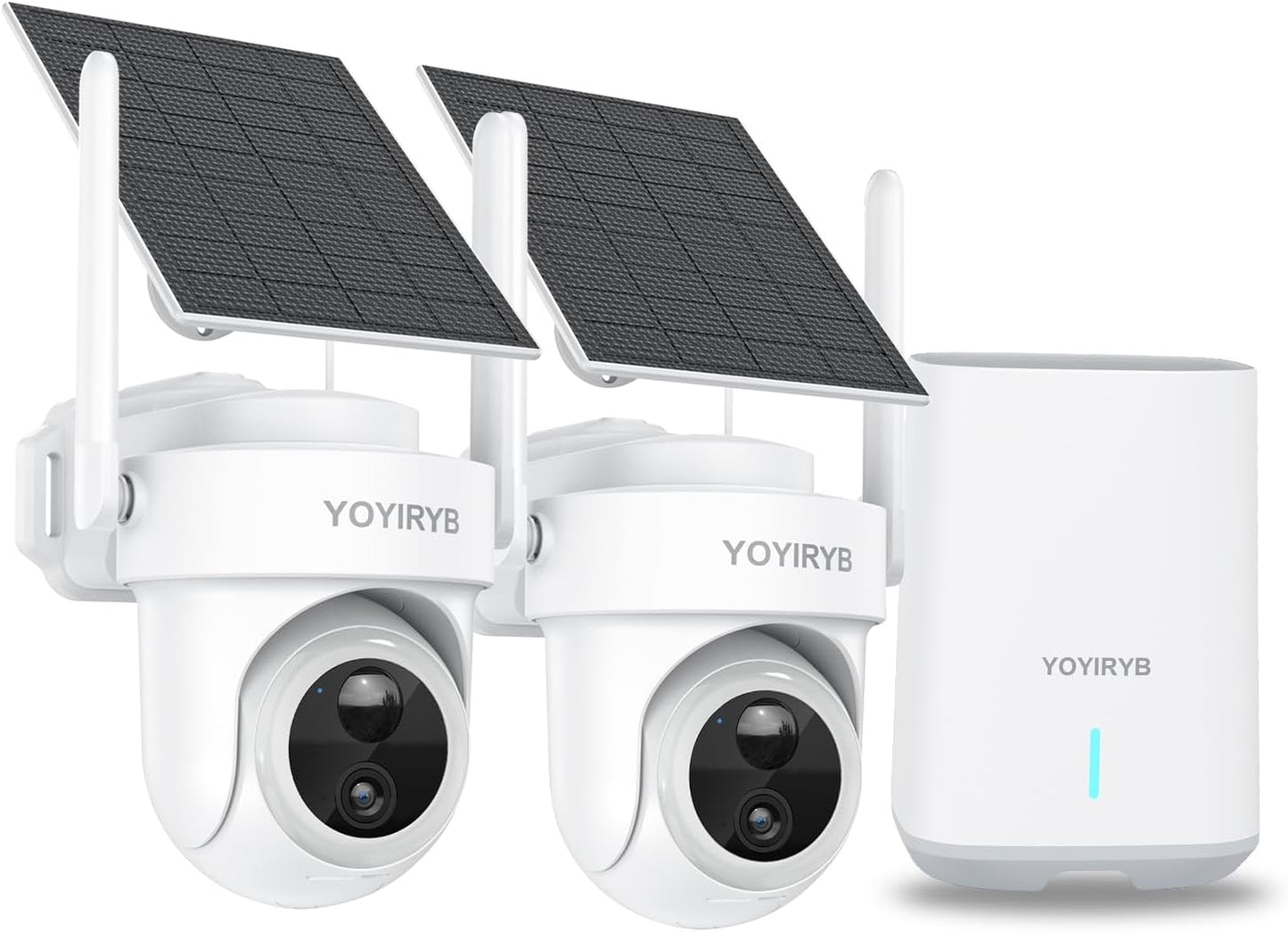 Security Cameras Wireless Outdoor, No Subscription, 4K Solar-Powered Home Security Cameras System with 360° Pan & Tilt, Color Night Vision, Auto Tracking, Easy Setup, 5G & 2.4G WiFi, 2 Cam-Kit