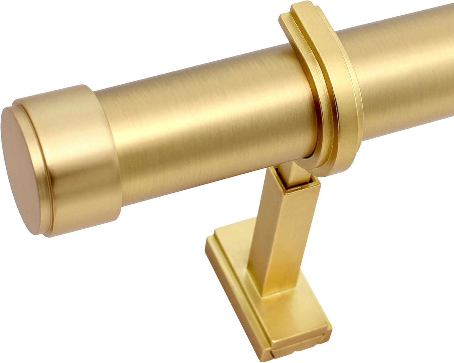BlastHome® Non-Adjustable Luxury Curtain Rods for Windows, 1 ¼” Rod Set, 4 foot Fixed Length, Brushed Gold