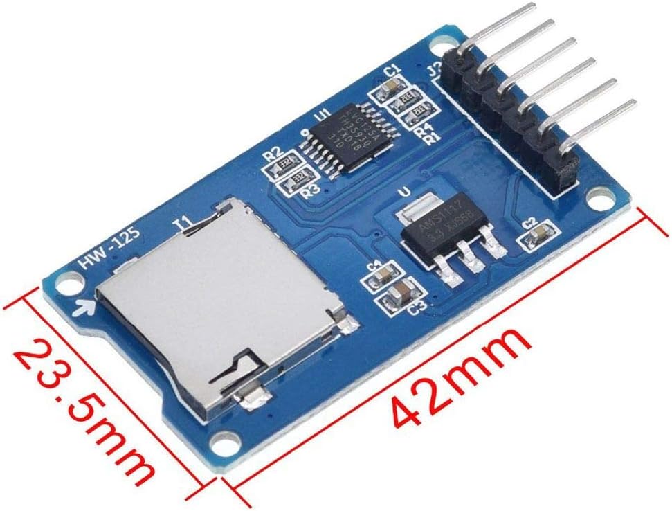 DAOKI 5Pcs Micro SD Storage Board Module With SPI Interface for Arduino Raspberry Pi - TF Card Memory Shield Expansion Board 6-pin With Dupont Wire