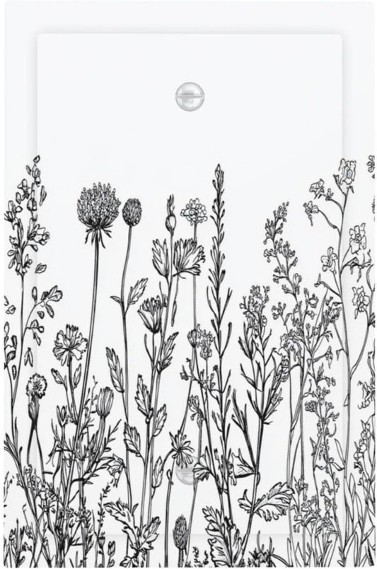 Light Switch Cover Plate Floral Wildflower Rustic Plant Leaves 1 Gang No Device Blank Electrical Wall Plates Faceplate Decorative Switch Plate For Farmhouse Cabin Decor
