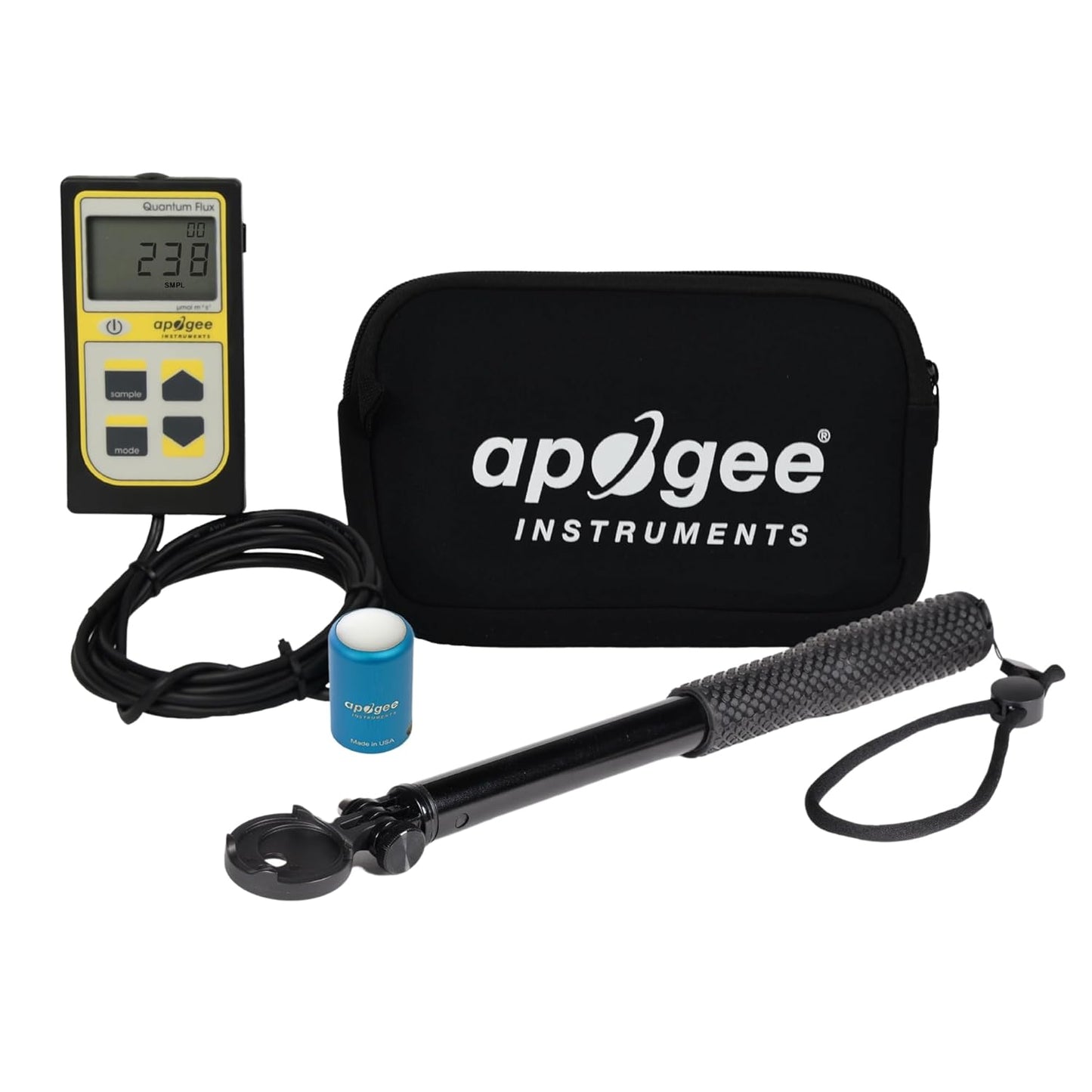 Apogee Instruments MQ-500 Full-Spectrum Quantum PAR Meter & AM-330 Wand Bundle - Digital PPFD Meter for LED Greenhouse Grow Lights, Sunlight, & Plant Monitoring