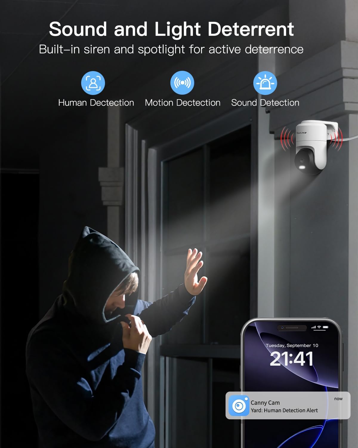 VIMTAG Cameras for Home Security, 2.5K Outdoor/Indoor Camera, 360° Pan/Tilt Outside House Surveillance for Pet/Dog/Nanny/Baby, Motion Tracking, Color Night Vision, 2-Way Audio, Cloud/SD Card Storage