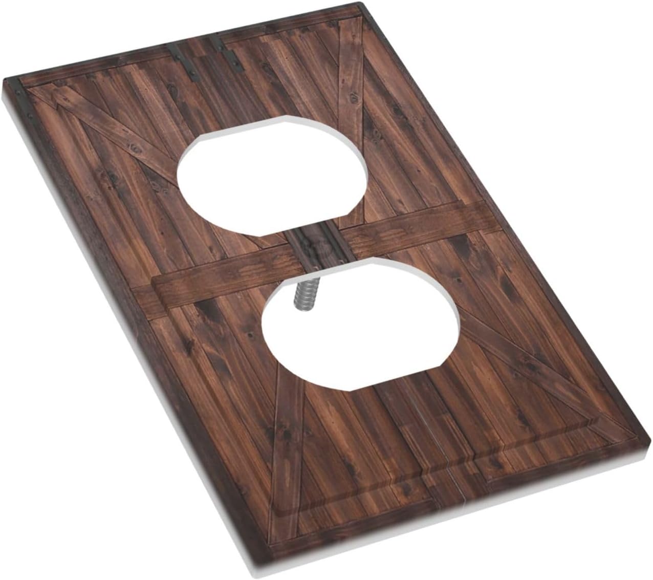 Decorative Outlet Covers Vintage Brown Farmhouse Barn Door 1 Gang Duplex Light Switch Cover Plate Unique Wall Plates for Electrical Outlets Switch Plate Covers for Bedroom Home Decor