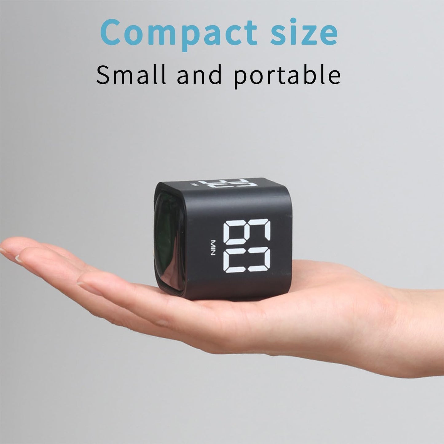 Pomodoro Timer, Cube Productivity Timer with Adjustable Sound and Vibration Alert, Ideal for Work, Office, ADHD, Study, and Tasks - 5/10/30/60 Minutes & Custom Countdown - Black