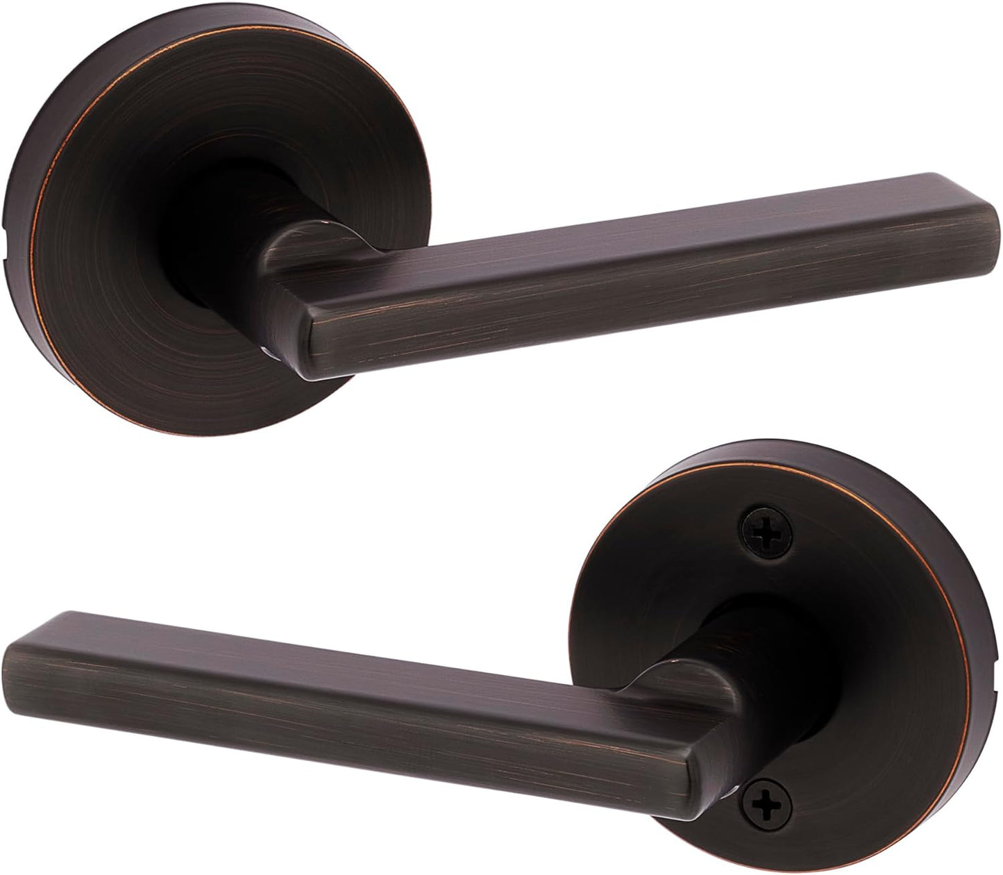 Kwikset Halifax Interior Passage Door Knob, Round Handle for Closet and Hallway Doors, Non-Locking Doorknob in Venetian Bronze, with Microban Protection