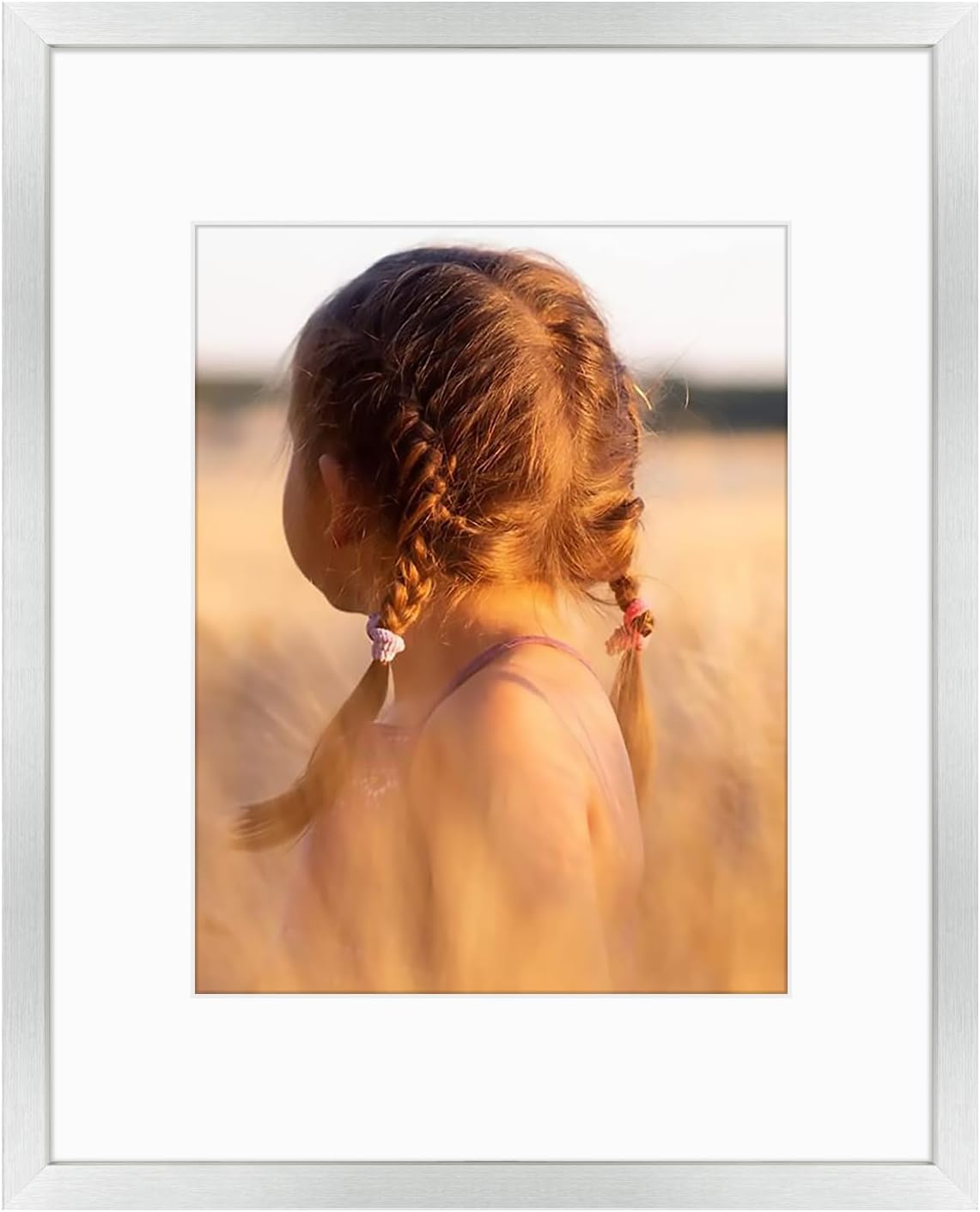 Golden State Art, 16x20 Picture Frame with Mat for 11x14 - High Definition Glass Wall Mounting Horizontal Vertical Display (Silver, 1 Pack)