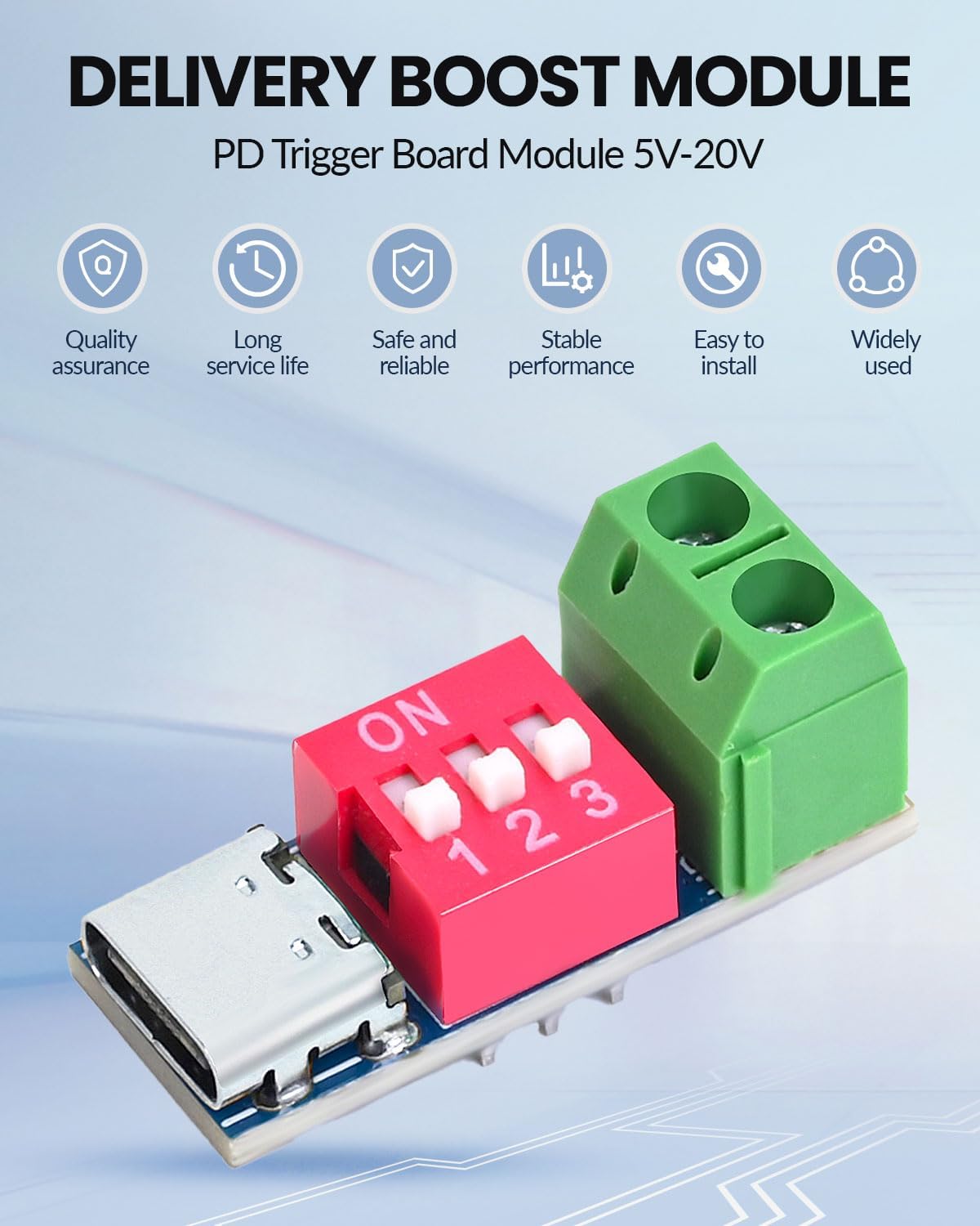 4PCS USB-C PD/QC Fast Charge Trigger Module & Decoy Board - Dual-Port Voltage selector (5V/9V/12V/20V Output) Charger Power Delivery Boost Module