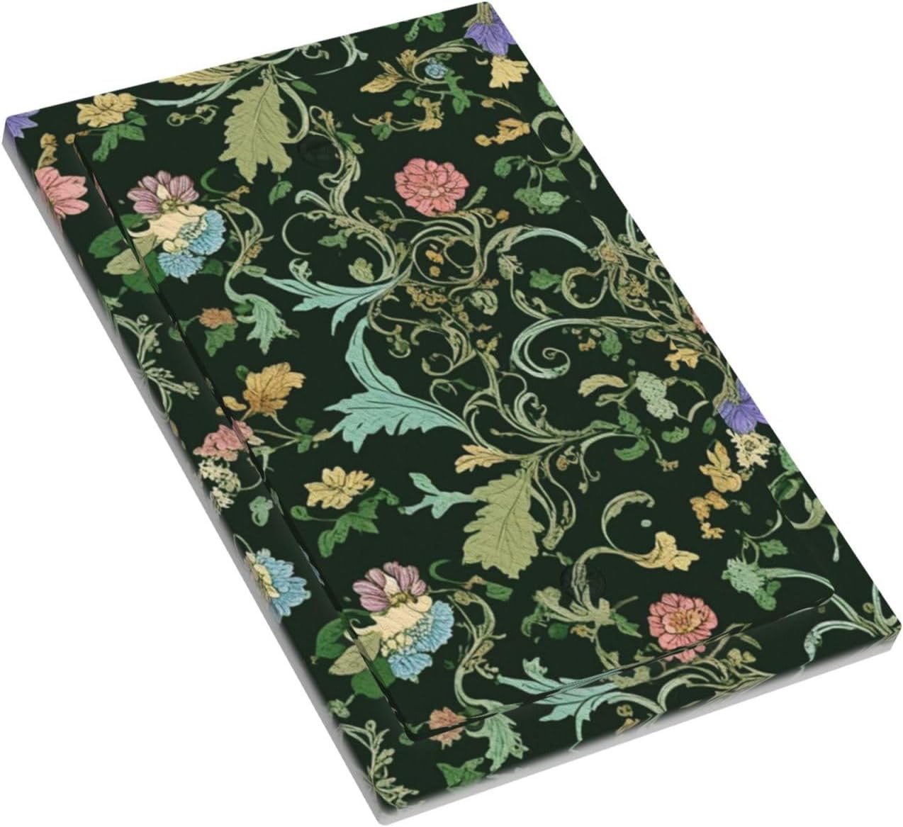 Decorative Light Switch Cover Plate Vintage Green Leaf Plant Rustic Pink Flower 1 Gang No Device Single Blank Outlet Covers Wall Plate Cover Switchplate Electrical Faceplate