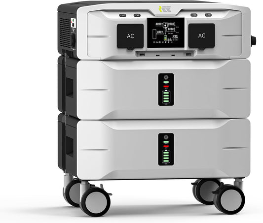 IEE 5120Wh Power Station SP5000, 120/240V 5000W AC Output(9000W Peak), Lifepo4 Home Battery Backup Expandable to 10kWh, 1000W PV Charging, Solar Generator for Home Use, Emergency, Camping, RV