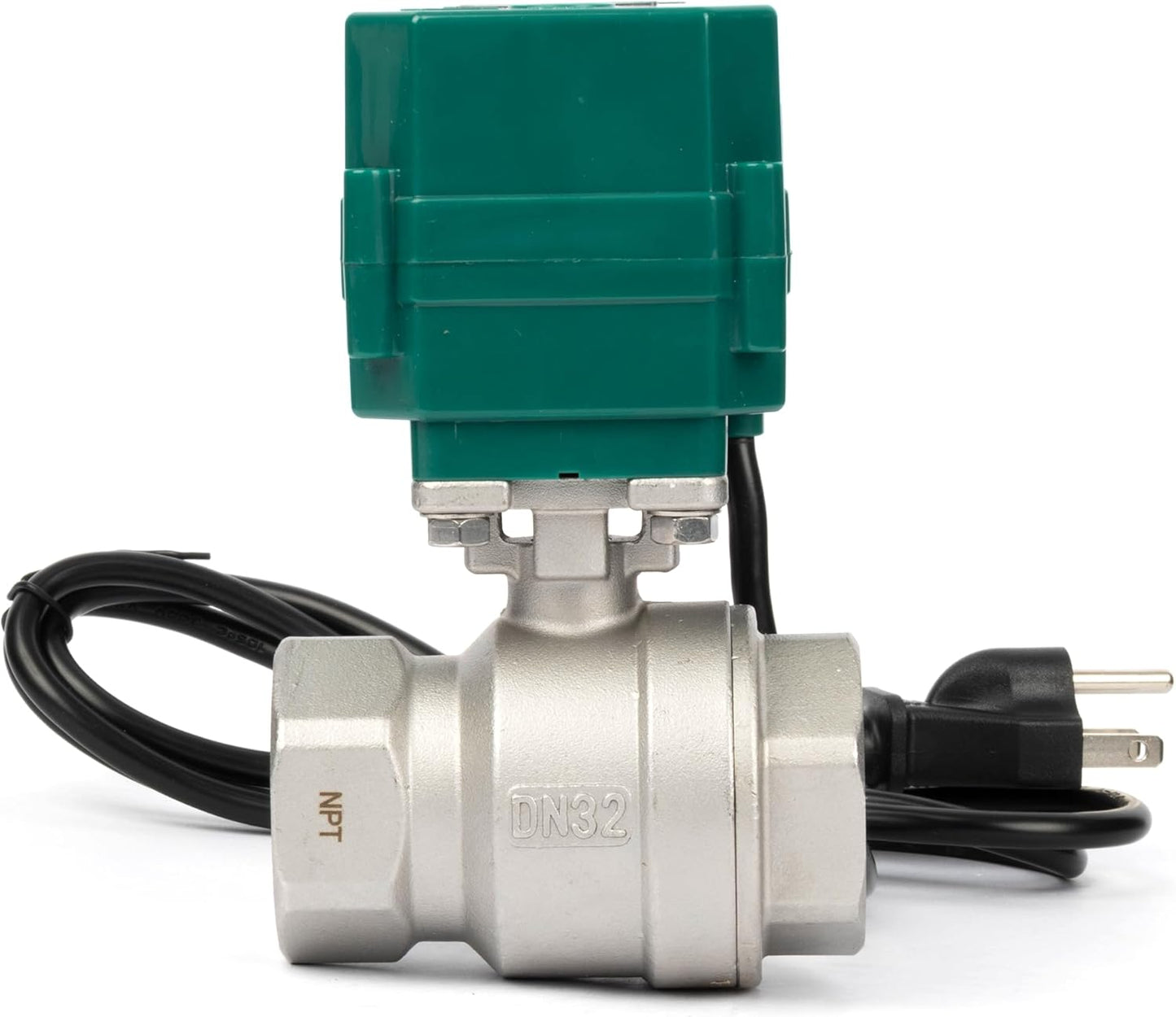 U.S. Solid 1-1/2" Motorized Ball Valve with US Plug 110VAC Stainless Steel Electrical Ball Valve,Auto Return, Normally Open