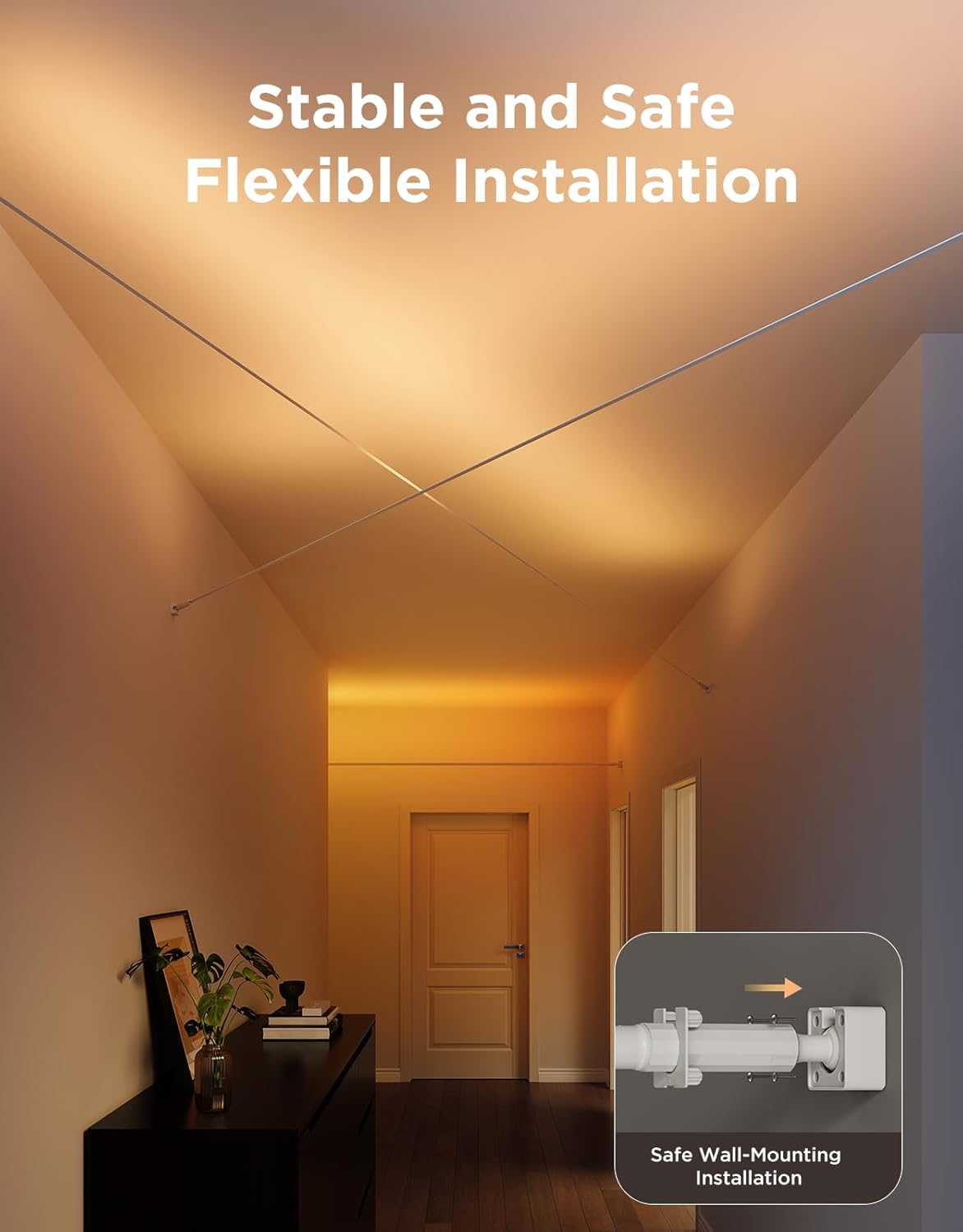 Govee Strip Light with Skyline Kit, 13.1ft Smart LED Strip Lights Work with Alexa, Google Assistant and Matter, RGBWWIC Color Changing Light Strip, LED Lights for Bedroom, Party, Home Decor