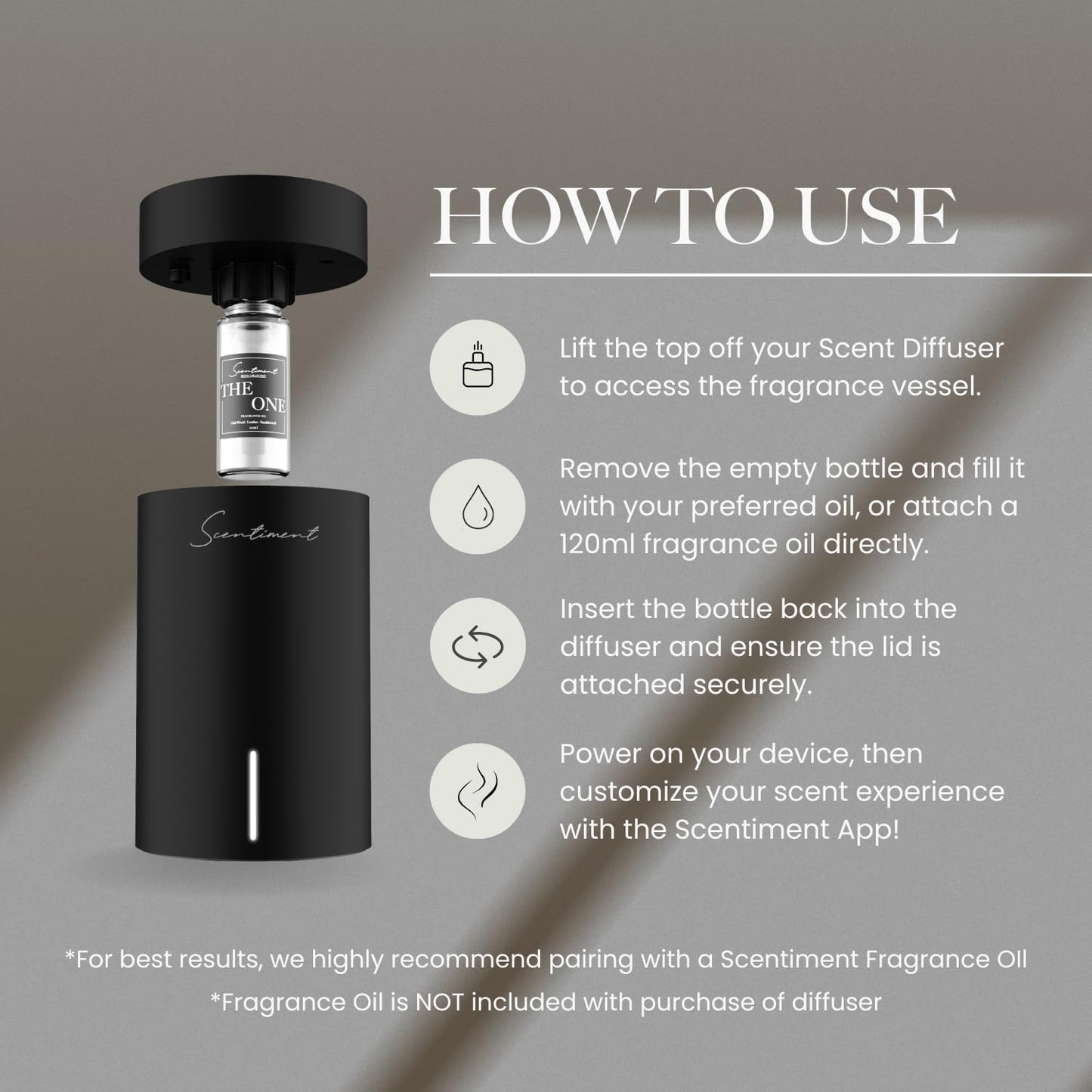 Scentiment Mini V2 LE Diffuser Discovery Kit Limited Edition – Smart Portable Cold-Air Diffuser with Wi-Fi & Touch Controls, Long Battery Life – Includes 3 Luxury Oils (20ml) - Black
