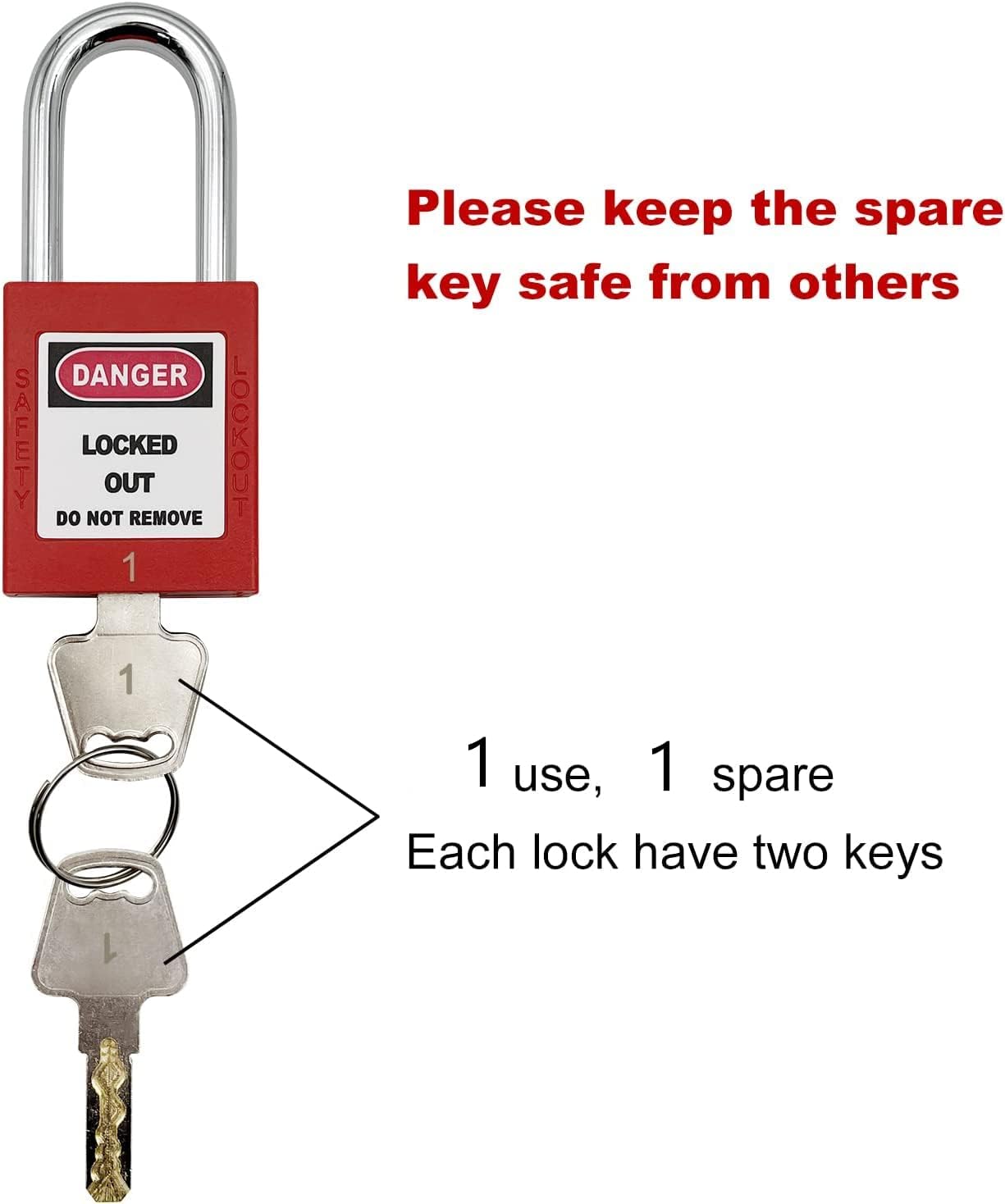 Lockout Tagout Locks, Safety Padlock, Loto Locks Keyed Differently Lock Out Tag Out 100 pcs Safety Padlocks Plastic with 100 Lockout TagOut Tags Red