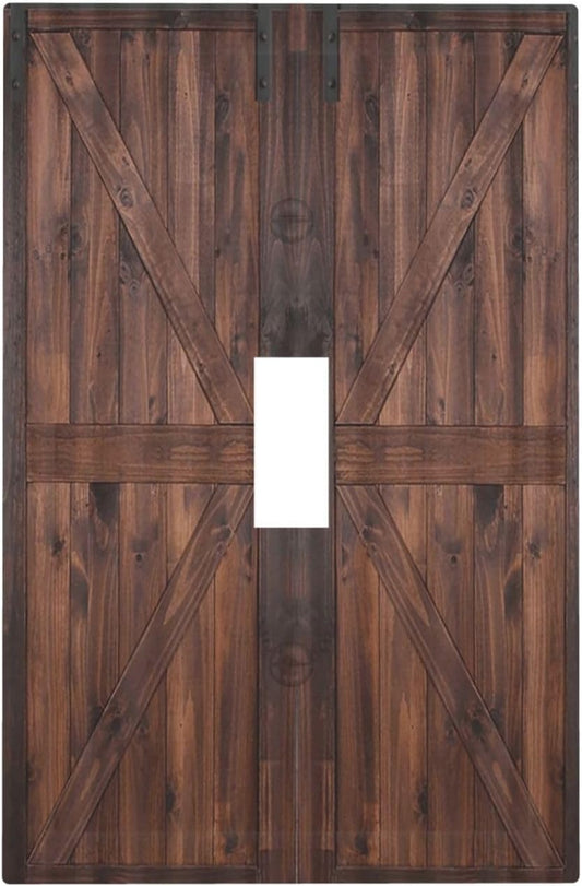 Decorative Light Switch Cover Plate Vintage Brown Farmhouse Barn Door 1 Gang Single Toggle Wall Plates for Electrical Outlets Outlet Covers Switch Plate Covers Faceplate for Bedroom Home Decor