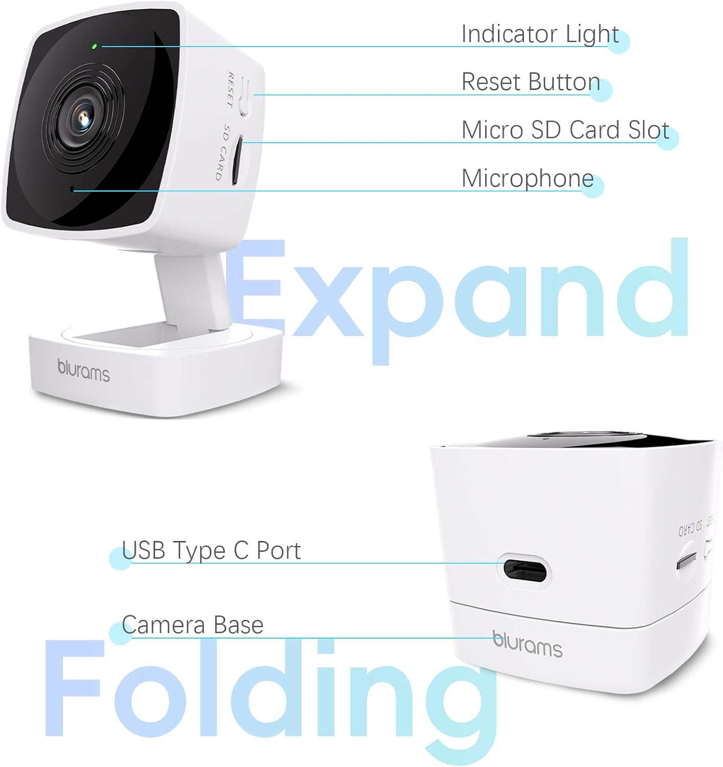 blurams Cameras for Home Security 5G&2.4G, 2K Security Camera Indoor, Pet Camera with Phone App, Indoor Camera w/AI Motion Detection, 2-Way Audio, Compatible with Alexa&Google Home Assistant