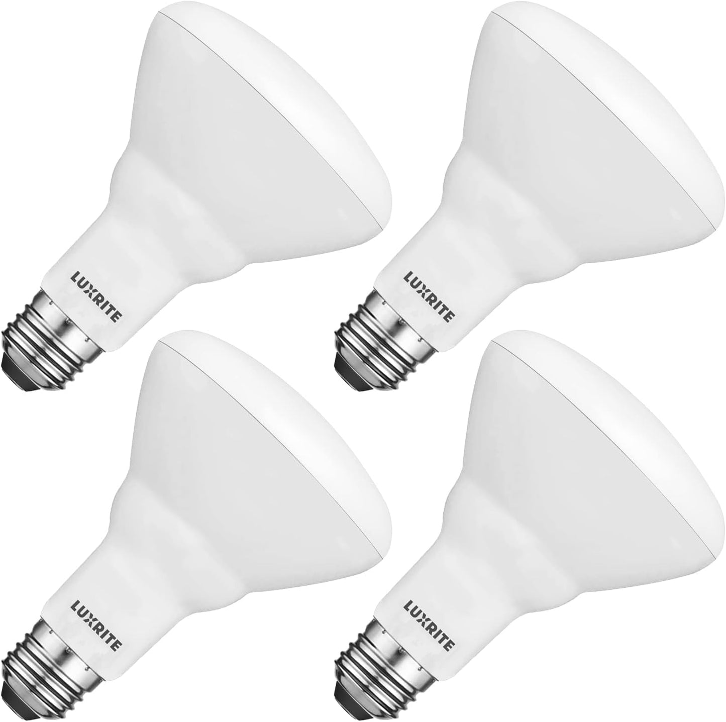 LUXRITE 4-Pack BR30 LED Bulb, 65W Equivalent, 5000K Bright White, Dimmable, 650 Lumens, LED Flood Light Bulbs, 8.5W, Energy Star, E26 Medium Base, Damp Rated, Indoor/Outdoor - Living Room and Kitchen
