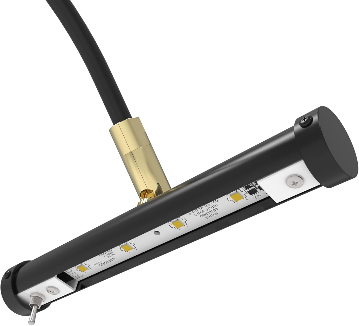 Cocoweb 6 Inch Tru-Slim Black Picture Light - LED, 2700K, Adjustable Arm, Plug-in, Toggle Switch, Sleek and Compact Design