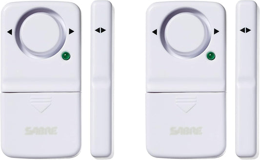SABRE Wireless Home Security Door Window Burglar Alarm with LOUD 120 dB Siren, DIY EASY to Install, 2-Pack,white