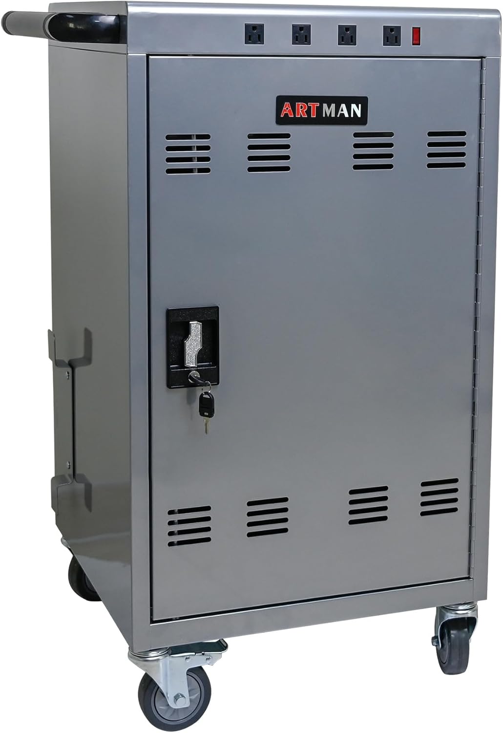 Laptop Charging Cart, 31+4 Charging Ports Laptop Storage Cart, 35-Bay Mobile Charging Cabinet for iPads up to 16.3", Chromebook Devices, Cord Management, Access Lock.School,Business.Silver