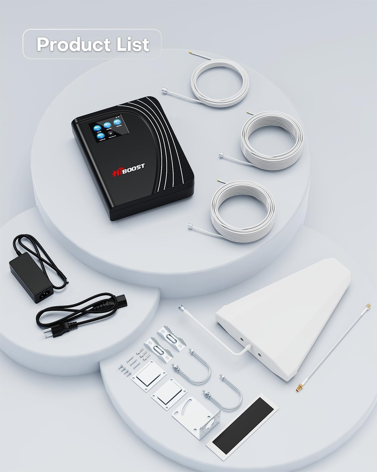 Cell Phone Booster, 4G LTE 5G Cell Phone Booster with LCD Touch Screen Cover 4,500 Sq Ft for Home Rural Cottage All U.S. Carriers Verizon, AT&T, T-Mobile 65dB High Gain Support All Band | FCC Approved