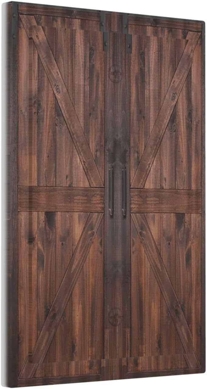 Decorative Light Switch Cover Plate Vintage Brown Farmhouse Barn Door 1 Gang No Device Single Blank Outlet Covers Wall Plates for Electrical Outlets Faceplate for Bedroom Home Decor
