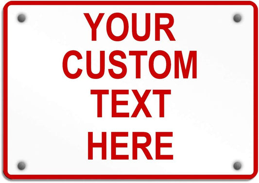 Aluminum Weatherproof Metal Sign Multiple Sizes Custom Personalized Text Here White Red Danger Horizontal Street Signs 10x7Inches