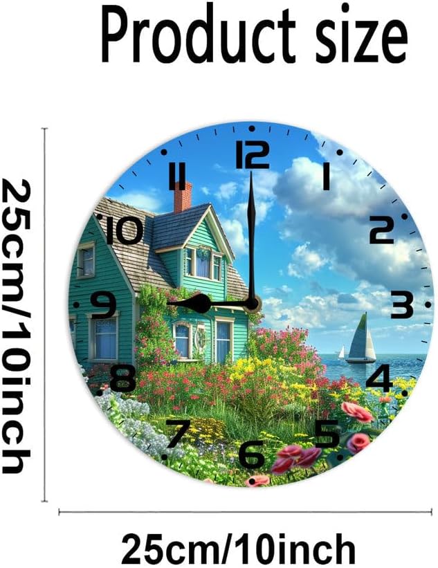 10 in Elegant Kimono Beauties -125 Wood Wall Clock – Digital Time Display, Smart Home Compatible for Bedside or Workspace