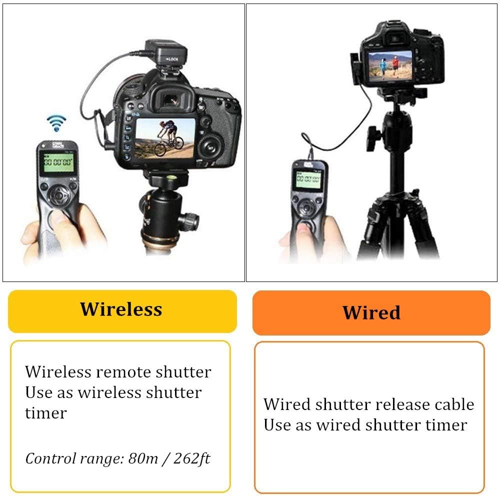 Pixel Remote Timer TW283-E3 LCD Multi-Function Shutter Remote Release Timer Controller Adapter Compatible with Canon EOS DSLR Pentax Contax Cameras