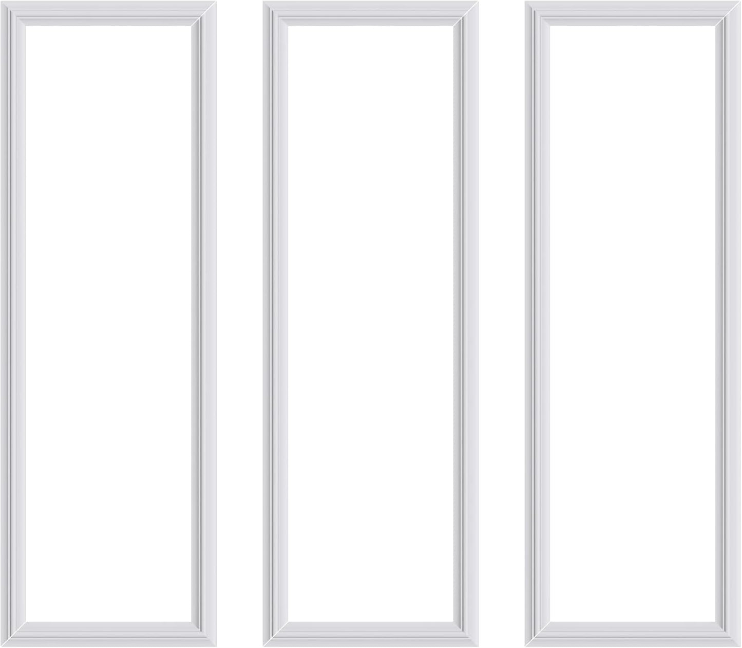 3 PCS Premade Wainscoting Panels Accent Wall Panels for Interior Wall Decor Easy DIY Build and Batten Chair Rail & Picture Frame Door Decor (8 x 24 in)