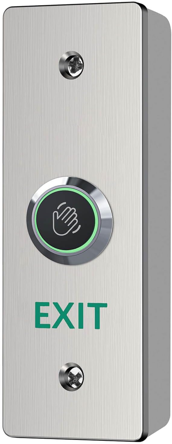 Infrared Sensor Exit Button with Back Box IR Touchless Door Release 304 Stainless Steel IP67 Waterproof with LED Indicator for Access Control Systems
