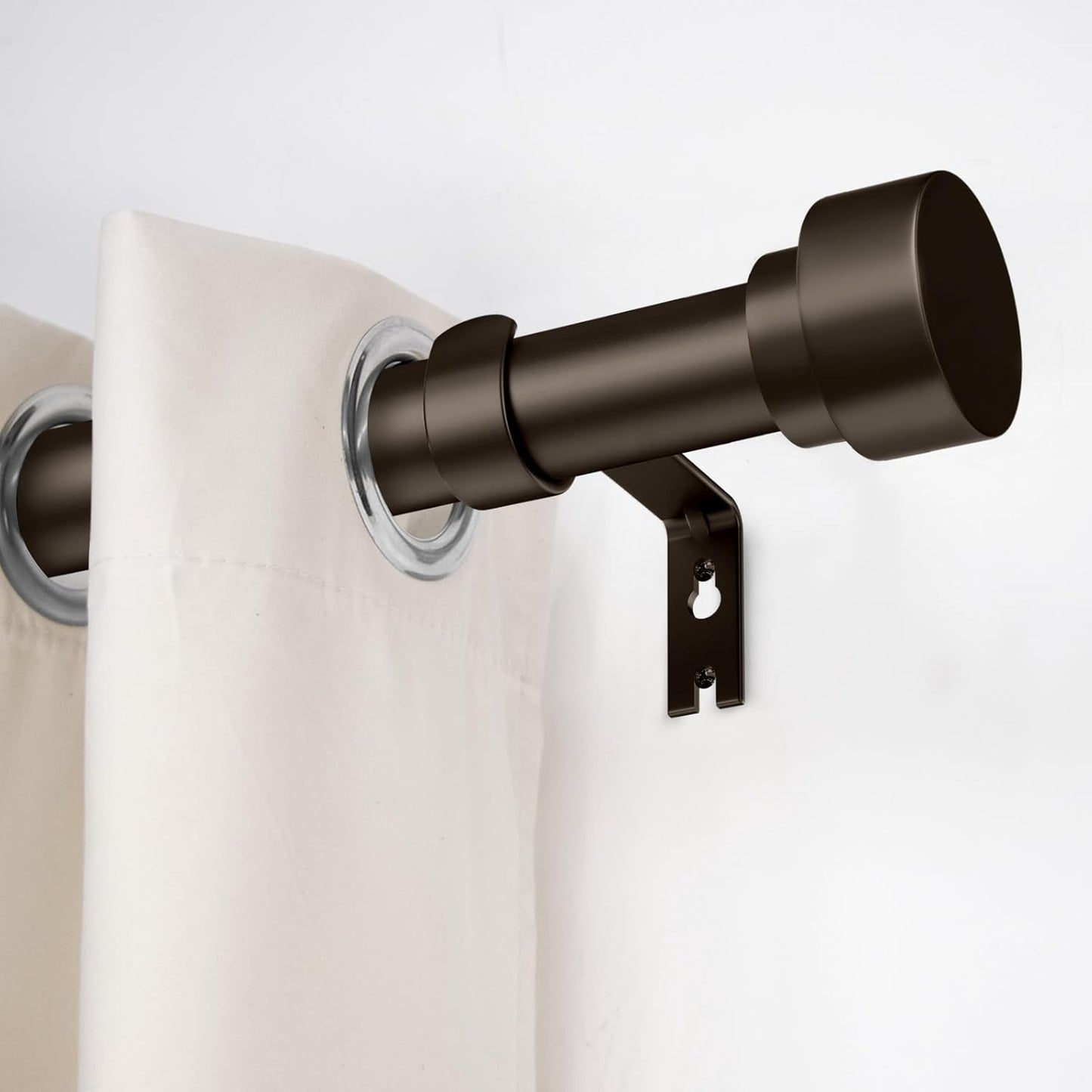 Curtain Rods for Windows 66 to 120, 1 Inch Adjustable Heavy Duty Long Window Outdoor Curtain Rod for Patio, Drapery Rods with Simple End Caps, Size 32"-120", Antique Bronze