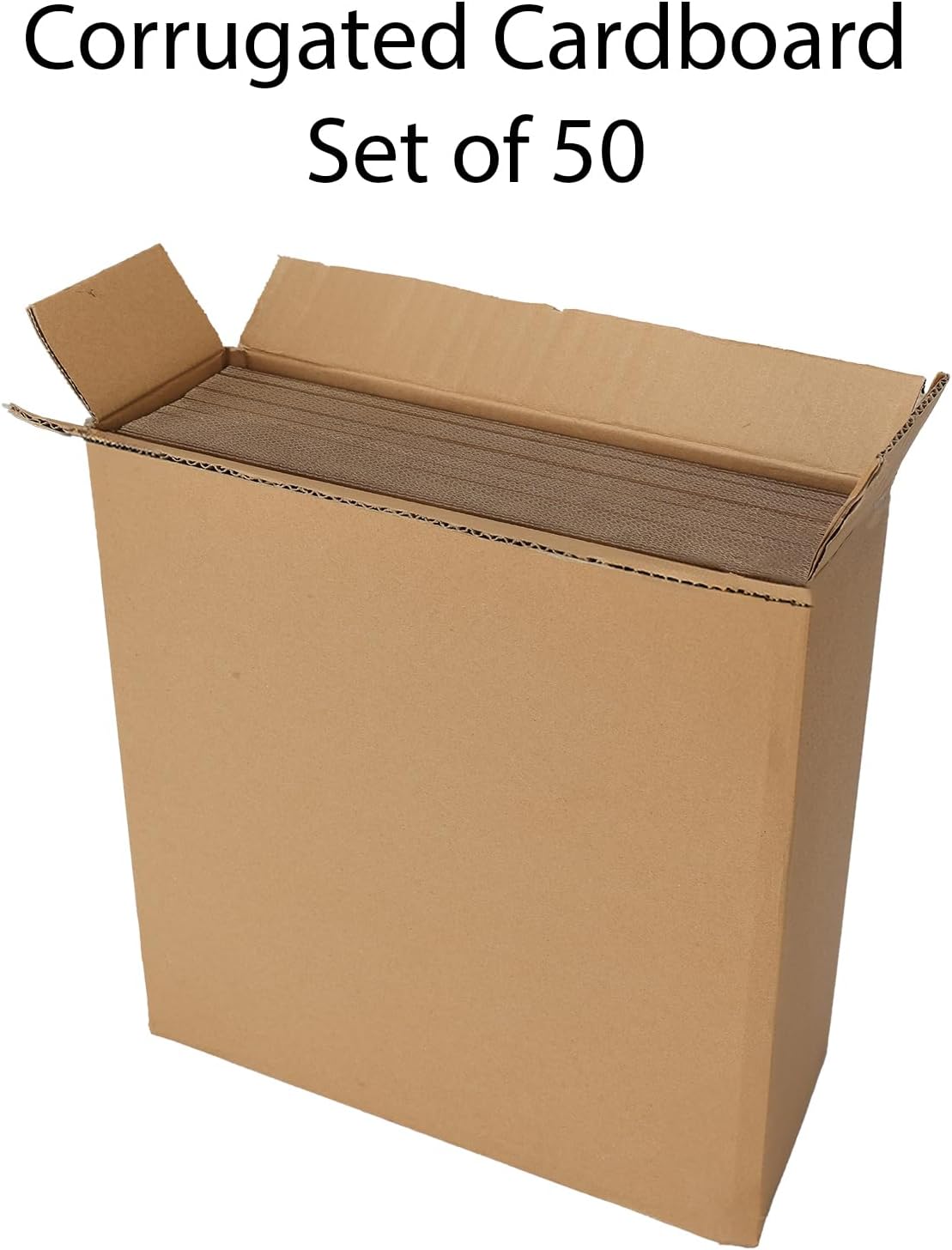 Calenzana 12x12 Browm Corrugated Cardboard Sheets, Flat Card Boards Inserts for Crafts, Packing, Shipping, Moving, Mailing, 50 Pack