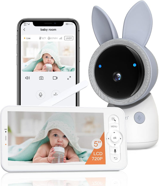 ARENTI 4MP 2.4G&5G WiFi Baby Monitor with Camera and Audio, Night Light, Auto Traking, Cry&Motion Detection, Temperature Sensor, App Control