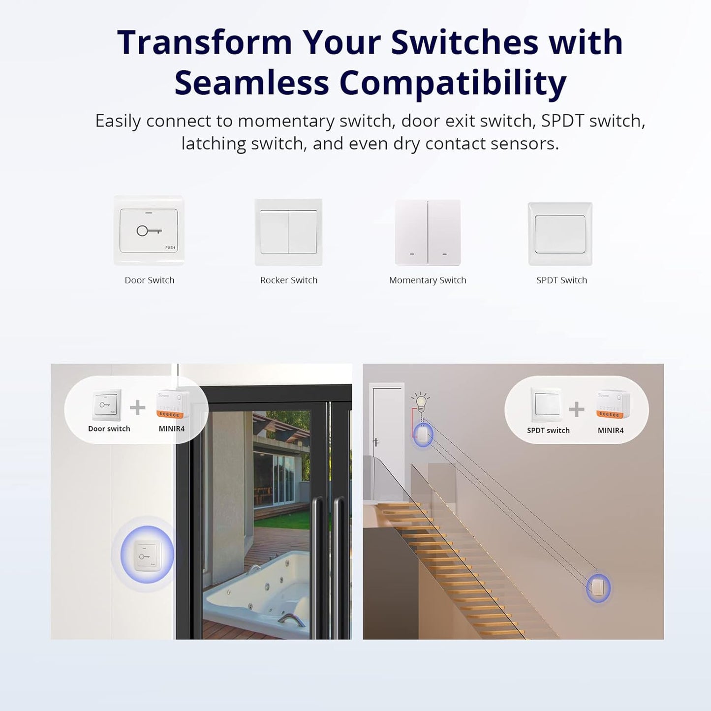 SONOFF MINIR4 10A Smart WiFi Extreme Wireless Light Switch,Universal DIY Module for Smart Home Automation Solution, Compatible with Alexa & Google Home