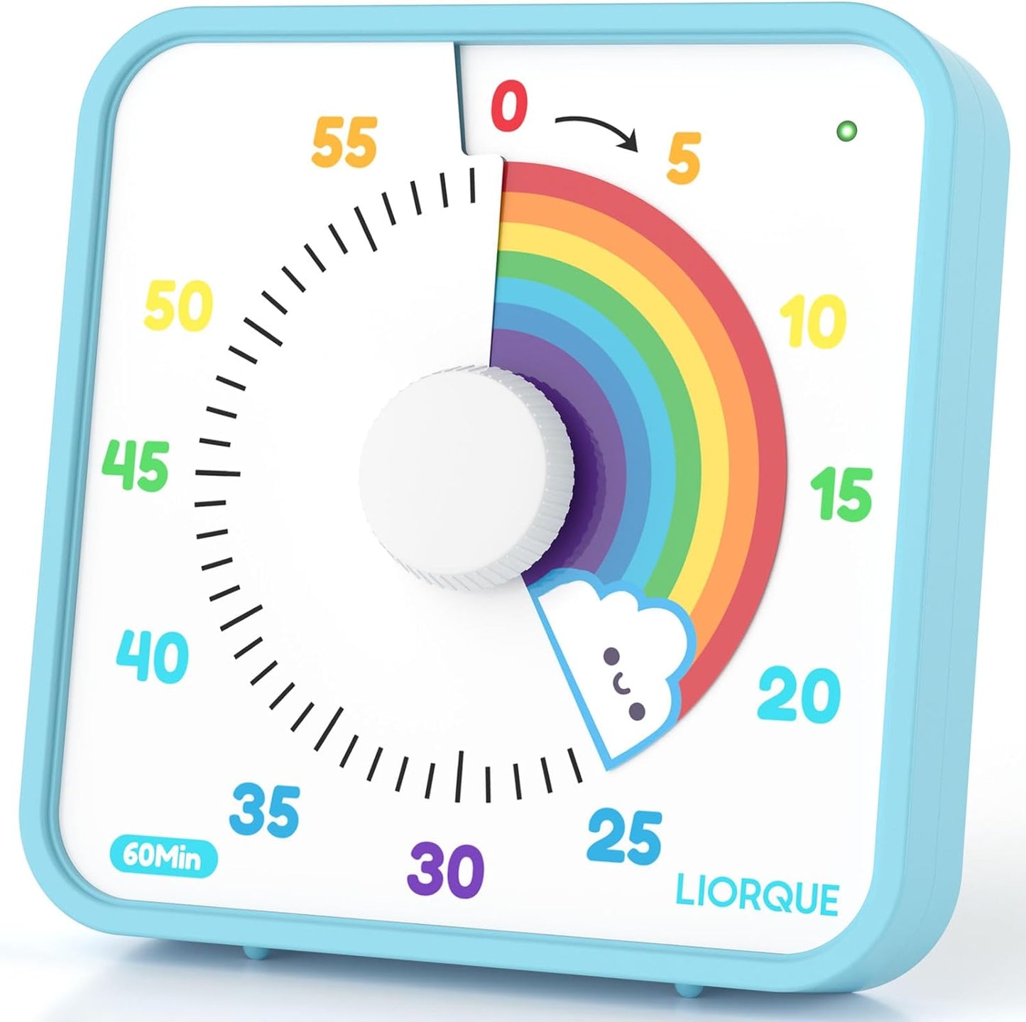 LIORQUE 60 Minute Visual Timer for Kids and Adults, Non-Ticking 7.5 Inch Large Visual Countdown Timers for Classroom Desk Countdown Clock with Magnetic Backing, Kids Pomodoro Timer Clock