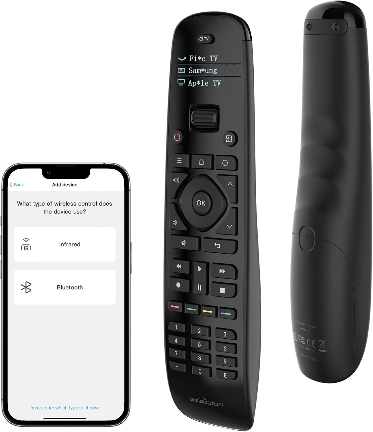 SofaBaton U2 Universal Remote with Backlit Button, All in One Universal Remote Control with App Control, Custom Macros, Compatible with Smart TVs,Sound Bar and DVD/Blu-ray Players, and More