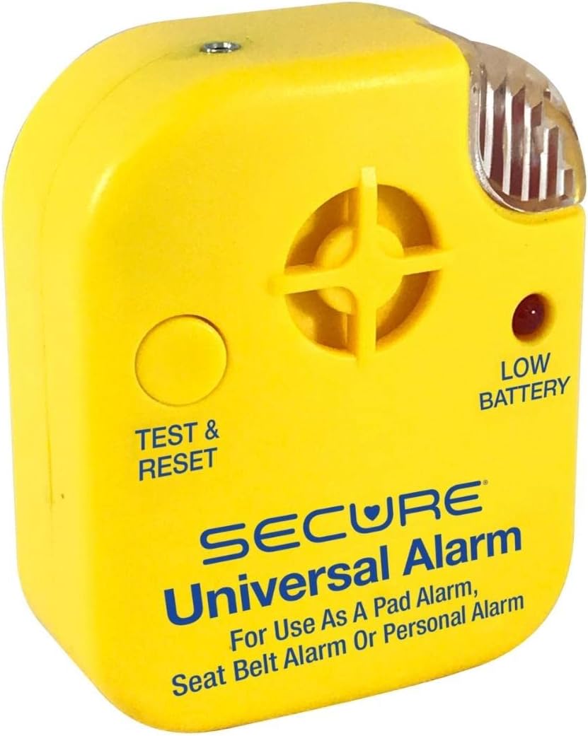 Secure Bed Alarm for Elderly Adults - 12" x 30" Motion Pressure Sensor Pad, 80 dB Patient Monitor with Holder, 9V Battery - Wandering & Fall Prevention for Dementia Patients Seniors