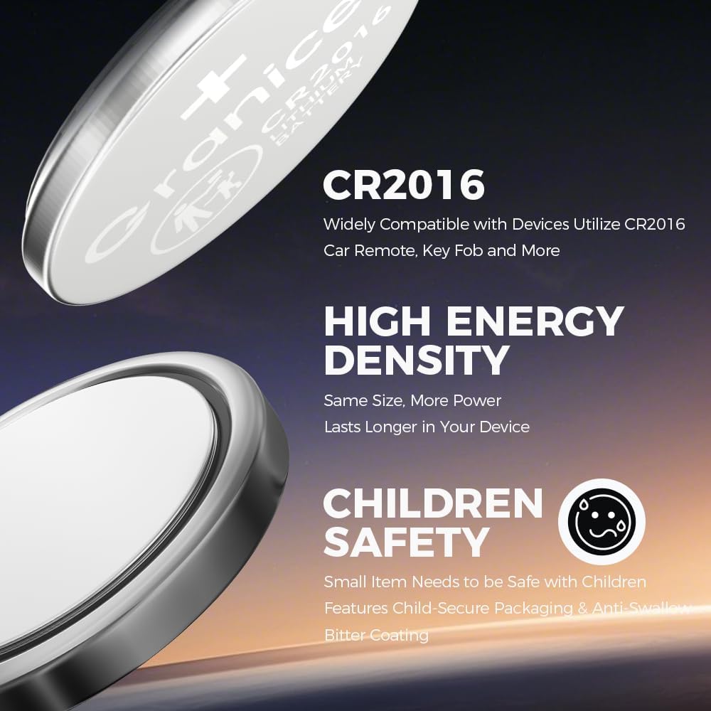 2016 Battery Compatible with Apple AirTag CR2016 Lithium 3V Coin Battery for Child Safety, Suitable for Key Fobs, Smart Sensors, Scales, Candles and More (CR2016-6)