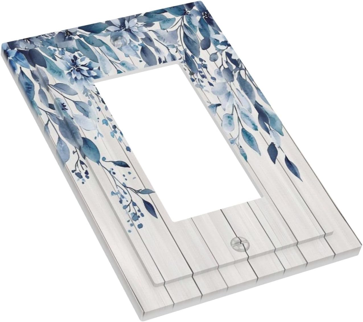 Eucalyptus Rustic Watercolor Plant Decorative Outlet Covers 1 Gang Single Rocker Light Switch Cover Plate Wall Plates Gfci Faceplate For Farmhouse Home Decor