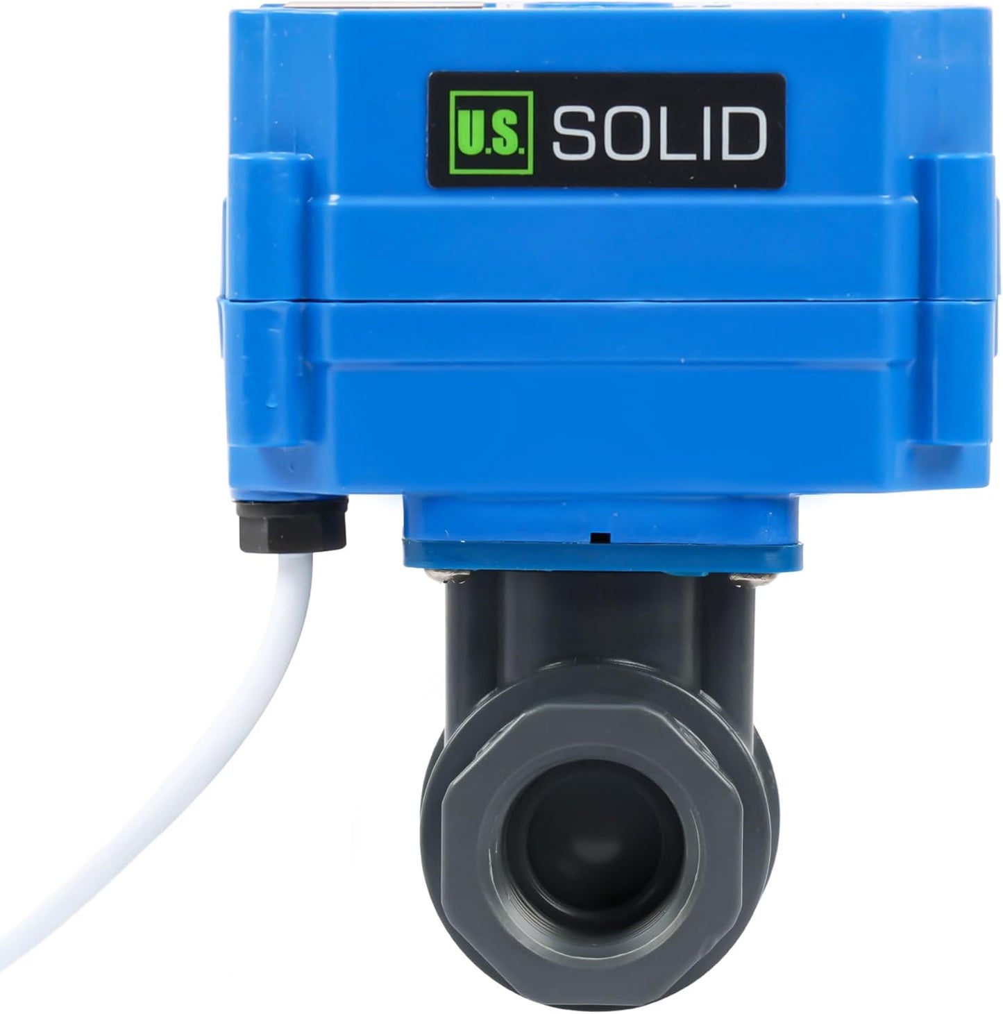 U.S. Solid 1/2" UPVC Motorized Ball Valve - Plastic Electrical Ball Valve with Standard Port, 2 Wire Auto Return,110V AC, Normally Closed