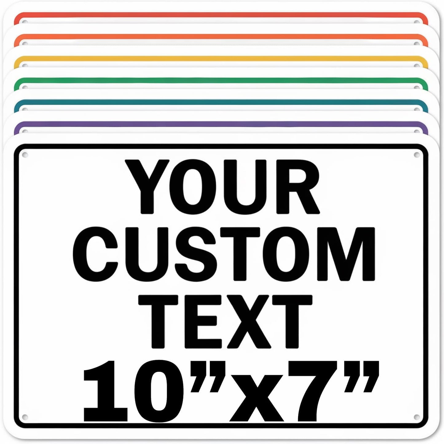 Custom Aluminum Signs – Personalized Weatherproof Metal Signs for Indoor & Outdoor Use – Multiple Sizes – Add Text/Logo – Optional Reflective & Double-Sided Printing – for Home, Business, Hazard, Garden, Door & Commercial Use (Rectangle 2, 10x7inch)