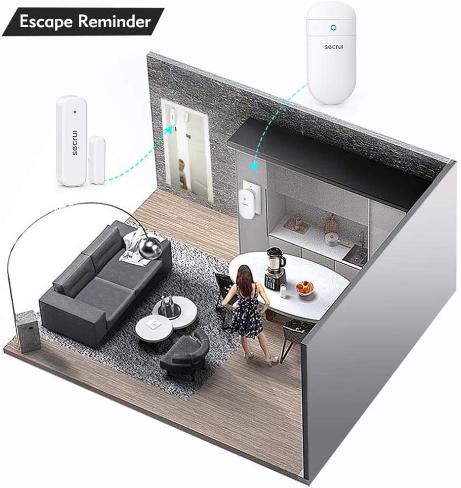 SECRUI Door Chime, Door Open Sensor Chime for Business/Home When Entering, Adjustable Volume, Easy Installation, 400ft Range, 52 Chimes, M508+D7
