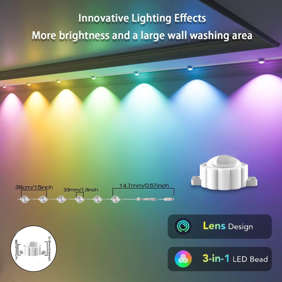 Smart Outdoor Christmas Lights, 36 LED, 54 Scene Modes, IP68 Waterproof, Compatible with Alexa & Google Assistant (52 Ft)