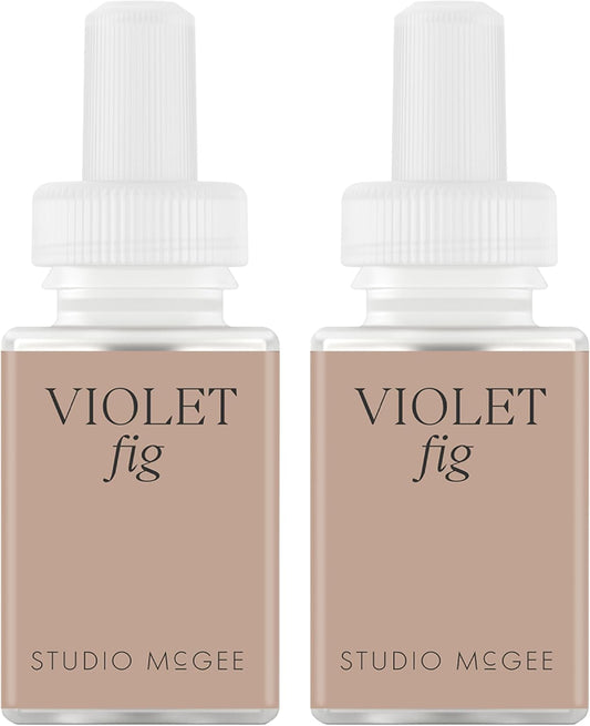 Pura x Studio McGee Home Scent Refill - Smart Air Diffuser - Up to 120-Hours of Luxury Fragrance per Refill - Home Essential - Clean & Safe Diffuser Fragrance - 2 Pack, Violet Fig