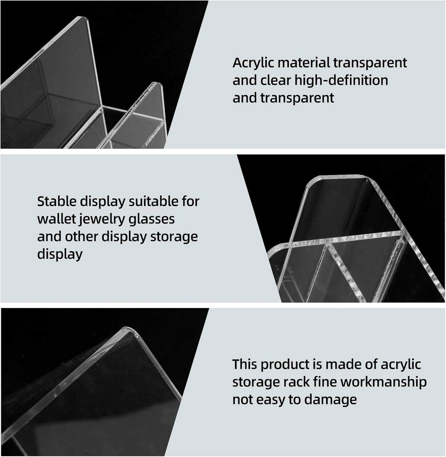Acrylic Wallet Display Stand Purse Handbag Organizer, Clear Jewelry Riser Display Stand Purse Display Rack, Acrylic Display Shelf for Cosmetic Perfume Jewelry Sunglasses Handbag (6 Tier)
