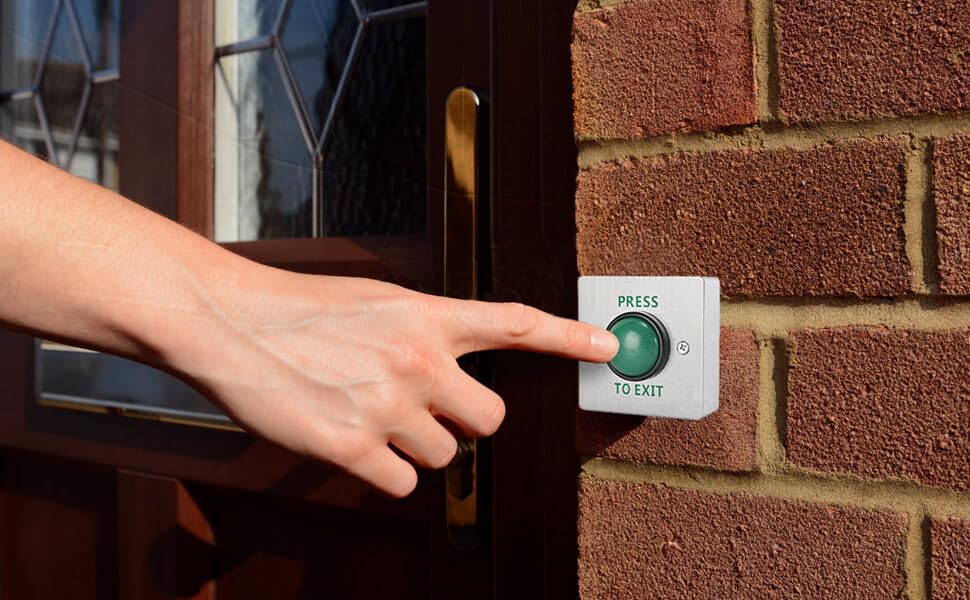 Push to Exit Button for Door Access Control Big Press Button IP68 Waterproof 304 Stainless Steel Shell NO/COM Output